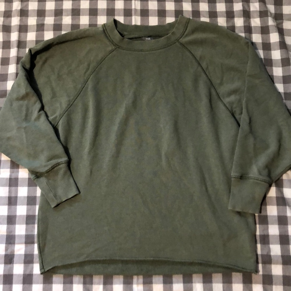 Green raw hem Aerie sweatshirt